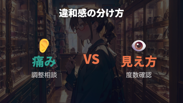 調整で直らない違和感は視力変化やレンズ交換も疑う
