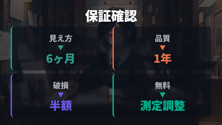 保証と調整サービスの内容は購入後の値段に効いてくる