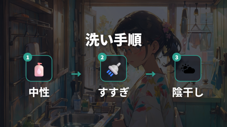 洗えるクロスは表示確認のうえ、水洗いまたは中性洗剤でやさしく洗う