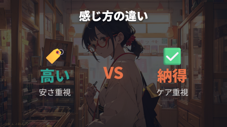 高いと感じる人と納得しやすい人の違い