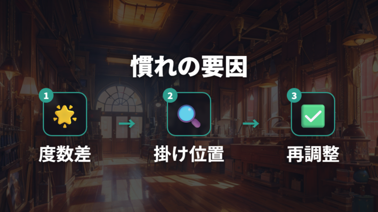 遠近両用に慣れない理由は度数差とフィッティング