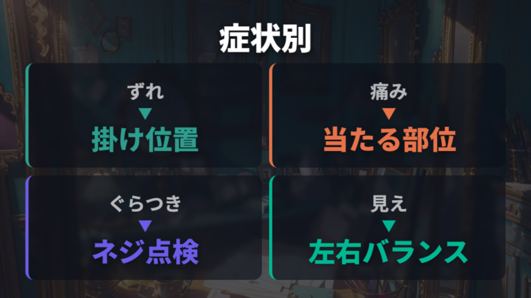 ずれる・痛い時の調整ポイントを症状別に見る