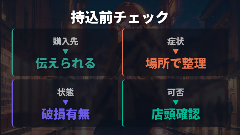 他店購入品を持ち込む前に確認したいこと