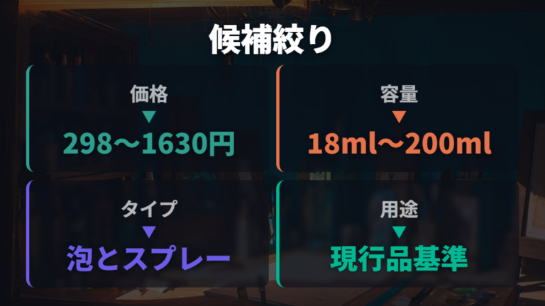 クリーナーの種類を比較して買える候補を絞る