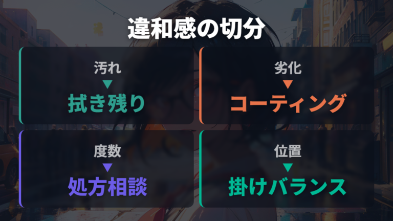 調整後も違和感が残る時は見え方と劣化を切り分ける