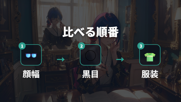 ふちなしメガネを比べる順番は顔幅から服装へ進める