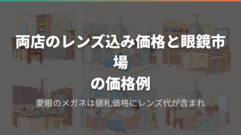 両店のレンズ込み価格と眼鏡市場の価格例