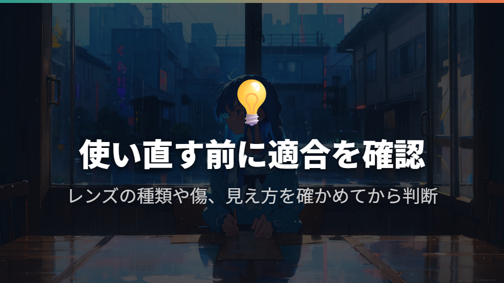 使い直す前にレンズの適合と見え方を確かめる