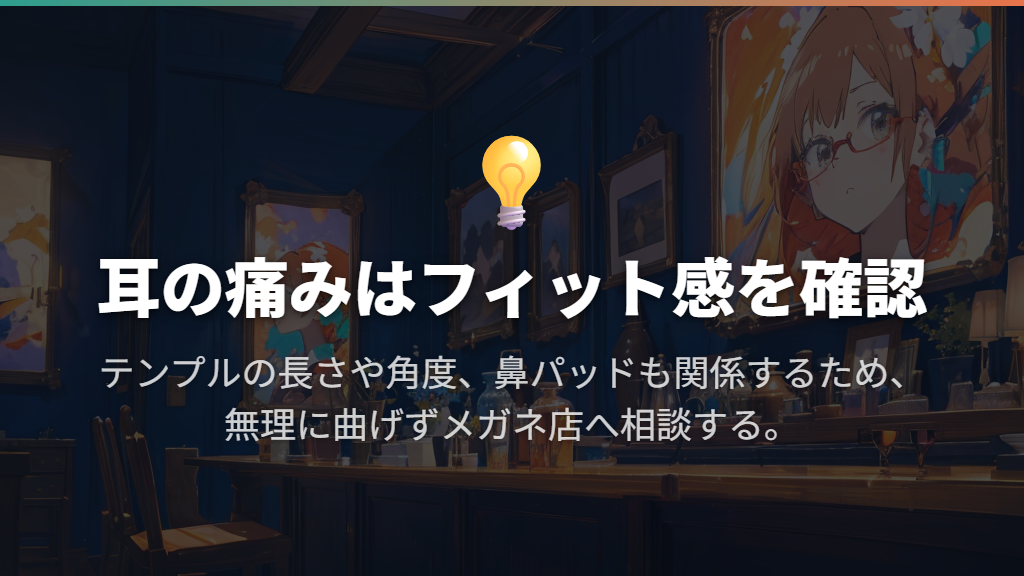 耳が痛いときはメガネ店でフィッティングを相談する