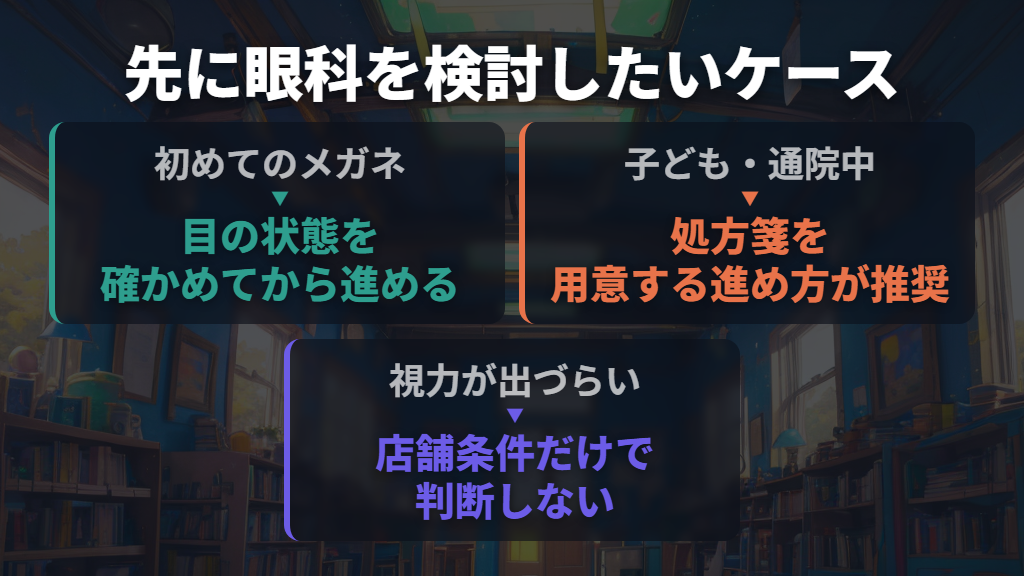 初めてのメガネと子どものメガネは眼科を先に