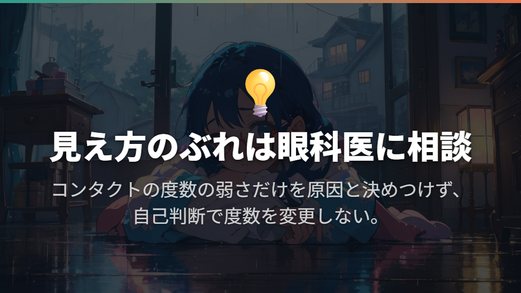 併用する眼鏡を用意し、見えにくさや痛みは度数差だけで片づけない