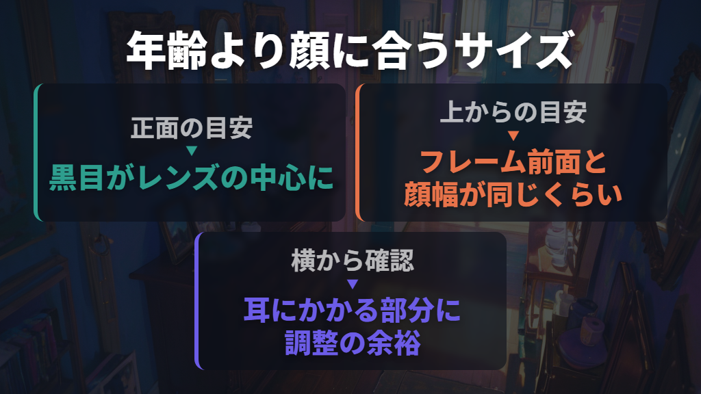 小顔でも年齢表示だけで決めず、顔幅と黒目の位置を確認