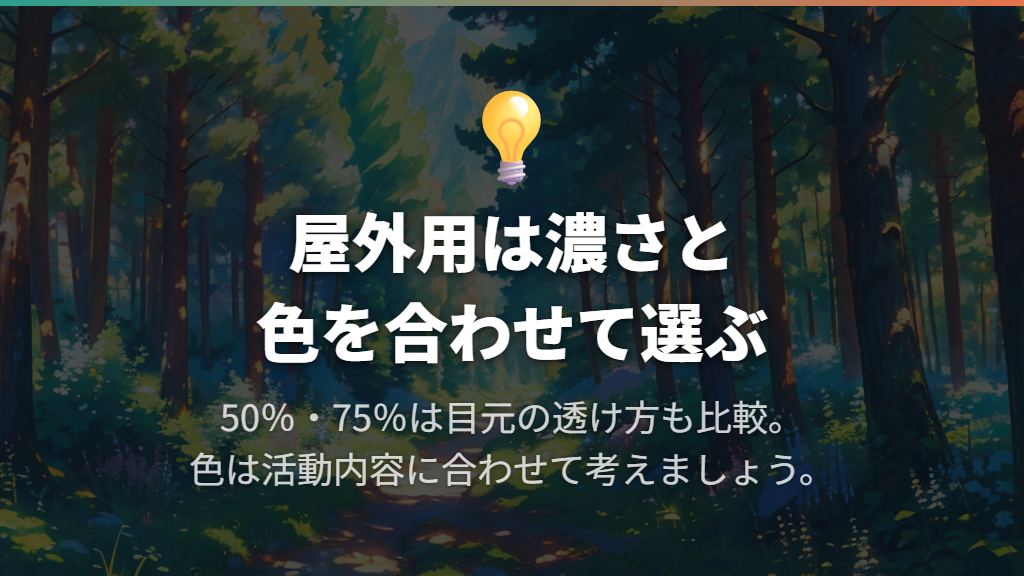 50%・75%|屋外でサングラスのように使いたい人向け