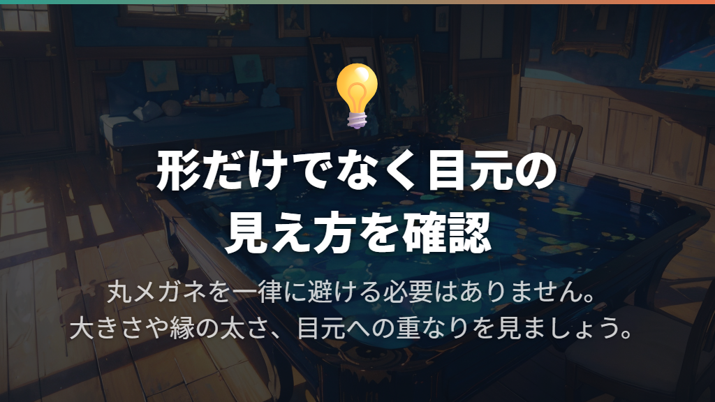 太いフレームや丸メガネは避けるべき?