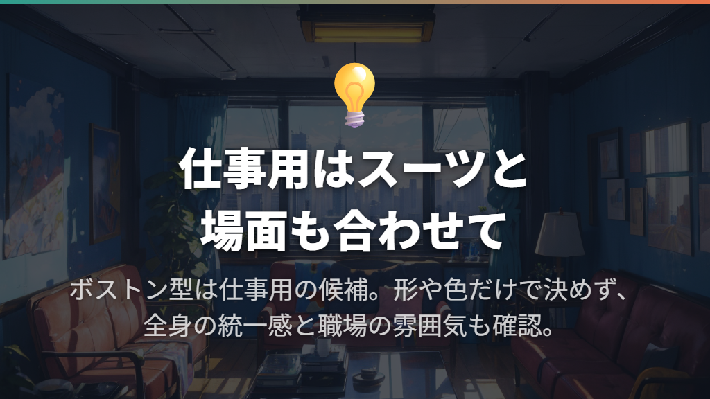 スーツや仕事にも使える?形・色・場面をそろえて考える