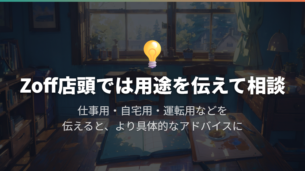 店頭ではフレーム選び・受付・測定・レンズ選びへ進む